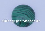 CGC26 2pcs 22mm flat round natural malachite gemstone cabochons