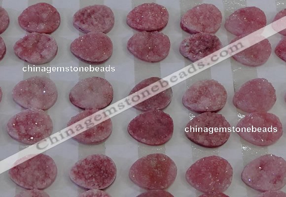 CGC264 15*20mm flat teardrop druzy quartz cabochons wholesale