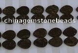 CGC265 15*20mm flat teardrop druzy quartz cabochons wholesale