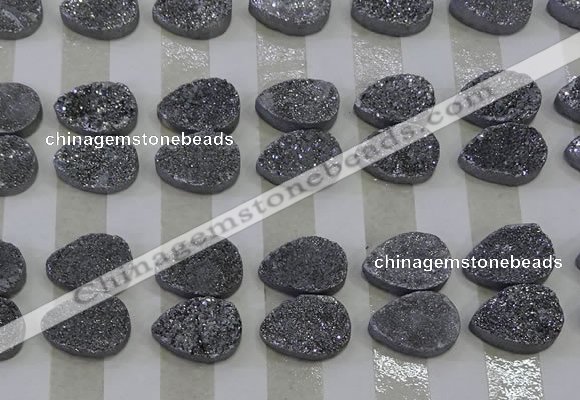 CGC266 15*20mm flat teardrop druzy quartz cabochons wholesale