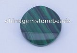 CGC41 25mm faceted coin natural malachite gemstone cabochons