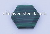 CGC42 25mm hexagon natural malachite gemstone cabochons