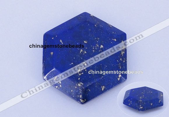 CGC52 6*27mm hexagon natural lapis lazuli gemstone cabochons