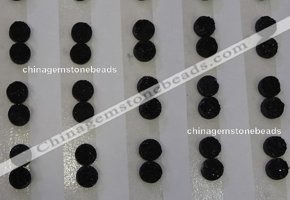 CGC70 6mm flat round druzy quartz cabochons wholesale