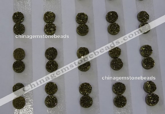 CGC71 6mm flat round druzy quartz cabochons wholesale