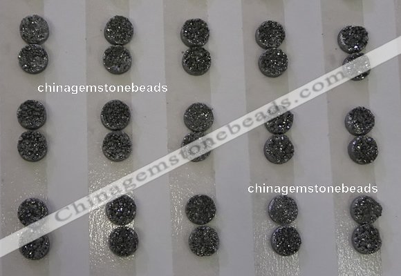 CGC72 6mm flat round druzy quartz cabochons wholesale