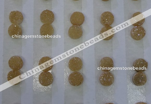 CGC80 8mm flat round druzy quartz cabochons wholesale