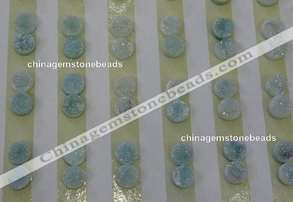 CGC81 8mm flat round druzy quartz cabochons wholesale