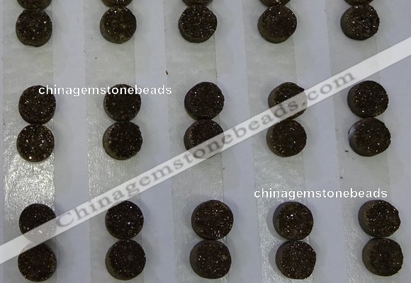 CGC82 8mm flat round druzy quartz cabochons wholesale