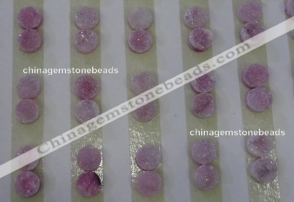 CGC85 8mm flat round druzy quartz cabochons wholesale