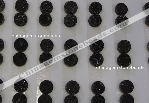 CGC90 10mm flat round druzy quartz cabochons wholesale