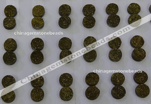 CGC94 10mm flat round druzy quartz cabochons wholesale