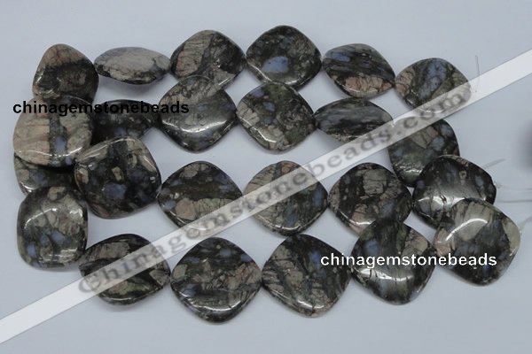 CGE02 15.5 inches 30*30mm diamond glaucophane gemstone beads