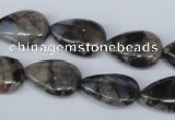 CGE07 15.5 inches 13*18mm flat teardrop glaucophane gemstone beads