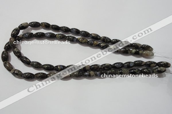 CGE115 15.5 inches 8*14mm rice glaucophane gemstone beads