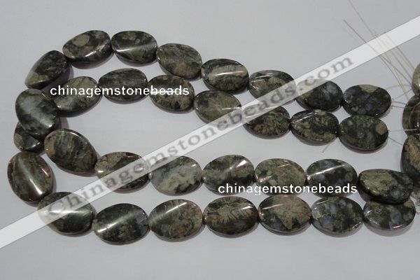CGE144 15.5 inches 18*25mm twisted oval glaucophane gemstone beads