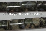 CGE170 15.5 inches 13*18mm flat tube glaucophane gemstone beads