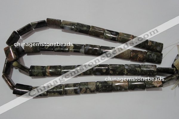 CGE170 15.5 inches 13*18mm flat tube glaucophane gemstone beads