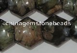 CGE174 15.5 inches 20*20mm hexagon glaucophane gemstone beads