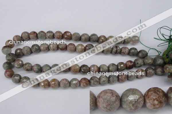 CGG15 15.5 inches 12mm faceted round ghost gemstone beads wholesale