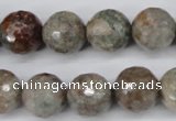 CGG16 15.5 inches 14mm faceted round ghost gemstone beads wholesale