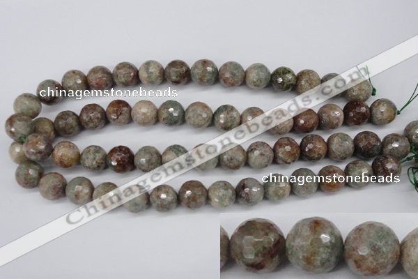 CGG16 15.5 inches 14mm faceted round ghost gemstone beads wholesale