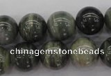 CGH06 15.5 inches 14mm round green hair stone beads wholesale