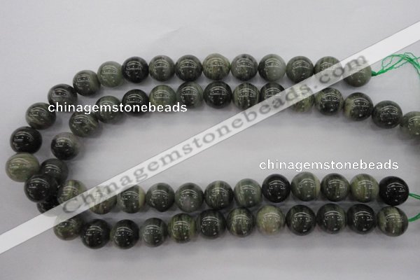 CGH06 15.5 inches 14mm round green hair stone beads wholesale