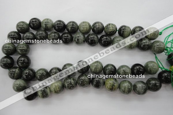 CGH08 15.5 inches 18mm round green hair stone beads wholesale