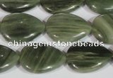 CGH14 15.5 inches 16*22mm flat teardrop green hair stone beads