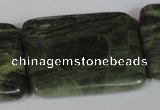 CGH32 15.5 inches 30*40mm rectangle green hair stone beads