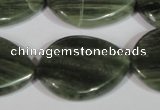 CGH35 15.5 inches 22*30mm twisted teardrop green hair stone beads