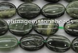 CGH45 15.5 inches 13*18mm oval green hair stone beads wholesale