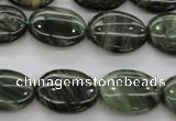 CGH46 15.5 inches 15*20mm oval green hair stone beads wholesale