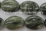 CGH47 15.5 inches 18*25mm oval green hair stone beads wholesale