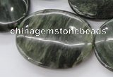 CGH50 15.5 inches 30*40mm oval green hair stone beads wholesale