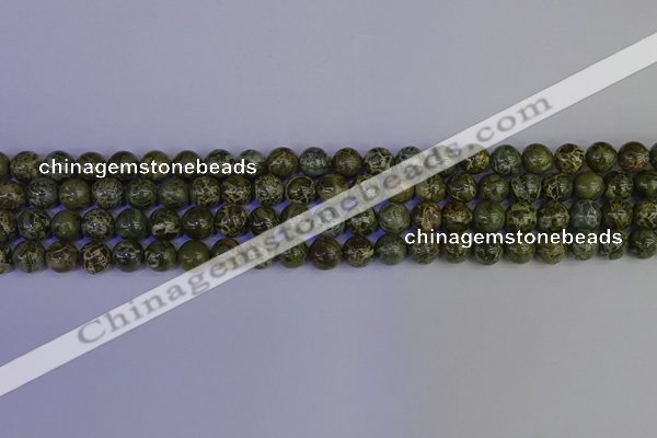 CGJ351 15.5 inches 6mm round green bee jasper beads wholesale