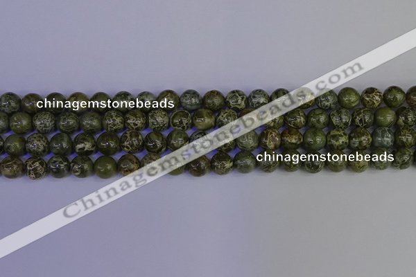 CGJ352 15.5 inches 8mm round green bee jasper beads wholesale