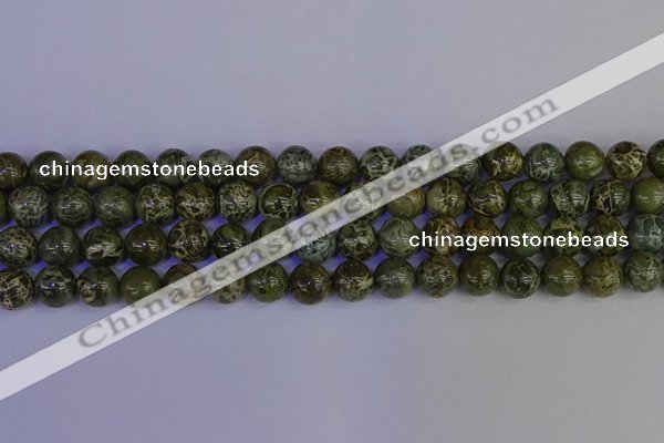 CGJ353 15.5 inches 10mm round green bee jasper beads wholesale