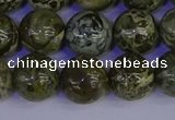 CGJ354 15.5 inches 12mm round green bee jasper beads wholesale