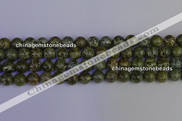 CGJ354 15.5 inches 12mm round green bee jasper beads wholesale