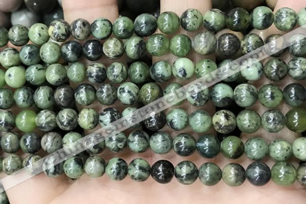 CGJ501 15.5 inches 6mm round green jade beads wholesale