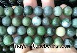 CGJ525 15 inches 12mm round Xinjiang green jade beads wholesale