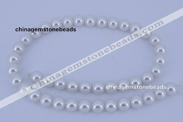 CGL01 10PCS 16 inches 4mm round dyed glass pearl beads wholesale