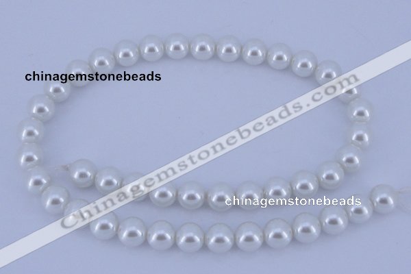 CGL02 10PCS 16 inches 6mm round dyed glass pearl beads wholesale