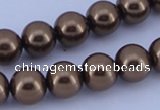 CGL103 10PCS 16 inches 6mm round dyed glass pearl beads wholesale