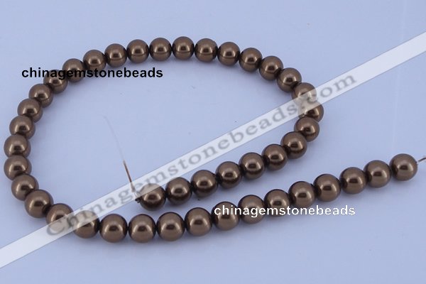 CGL103 10PCS 16 inches 6mm round dyed glass pearl beads wholesale