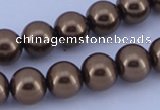 CGL104 10PCS 16 inches 8mm round dyed glass pearl beads wholesale