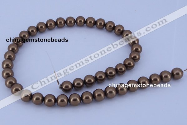 CGL104 10PCS 16 inches 8mm round dyed glass pearl beads wholesale