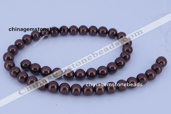 CGL112 10PCS 16 inches 4mm round dyed glass pearl beads wholesale